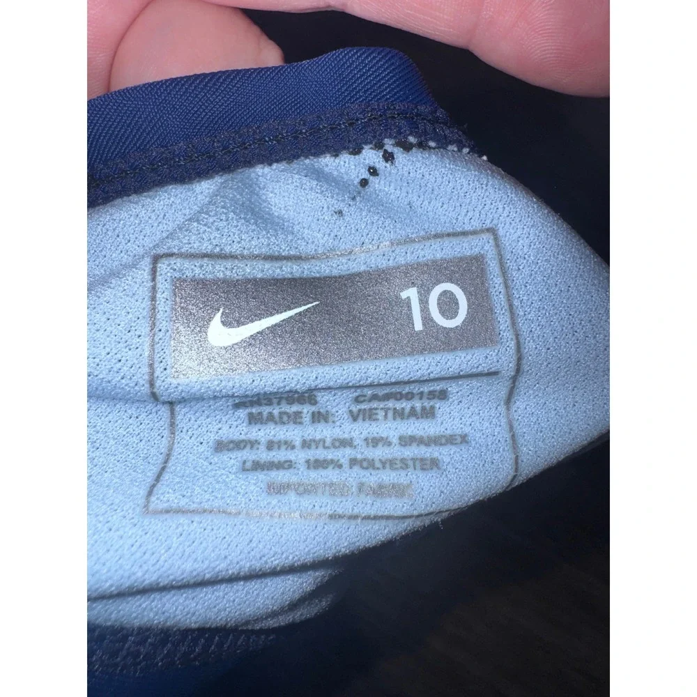 Nike Girls Royal Blue Crossback Swim Bikini Top Size 10 Swoosh Logo Athletic